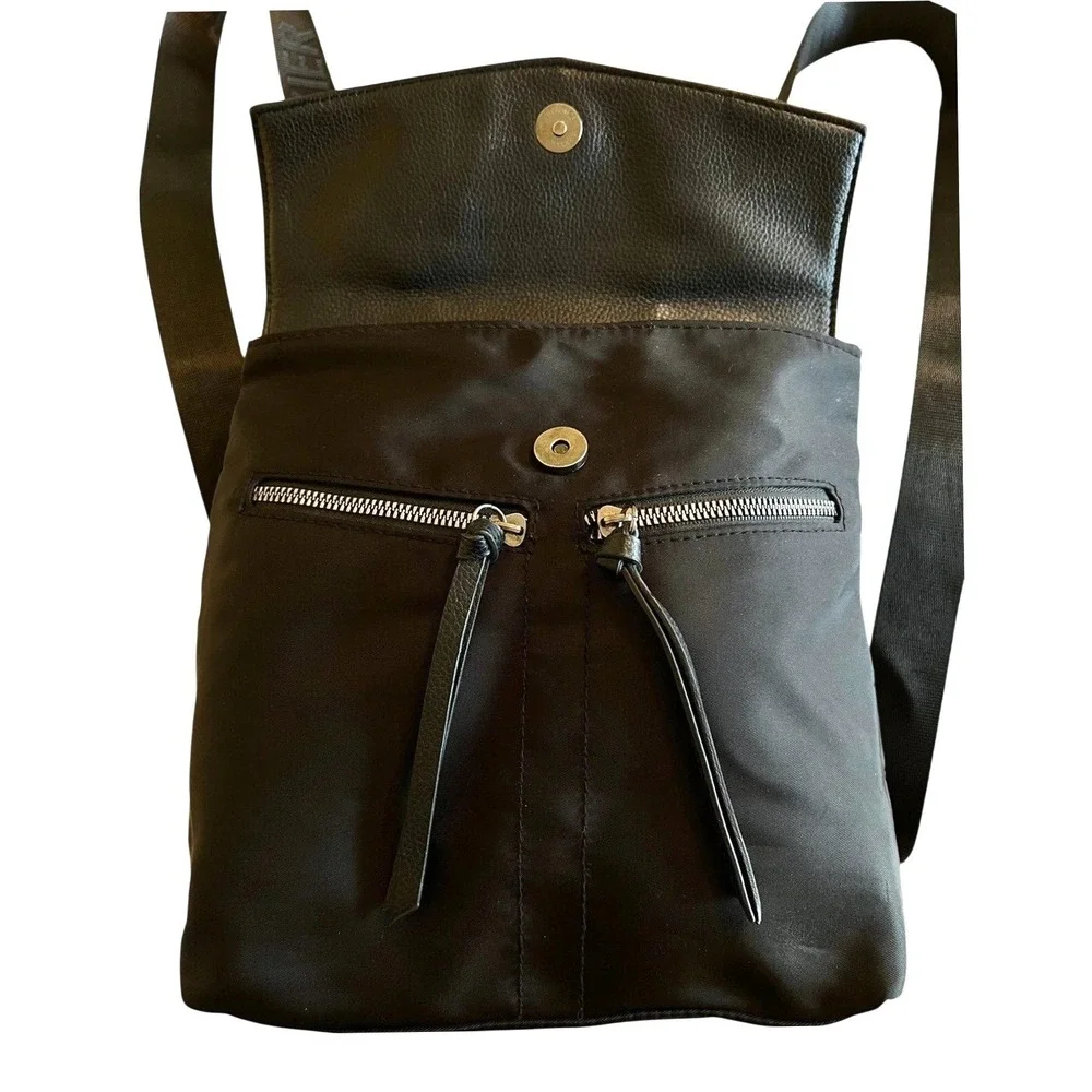 Botkier Women's Black Nylon Mini Backpack Flap Top‎ Travel Casual Bag